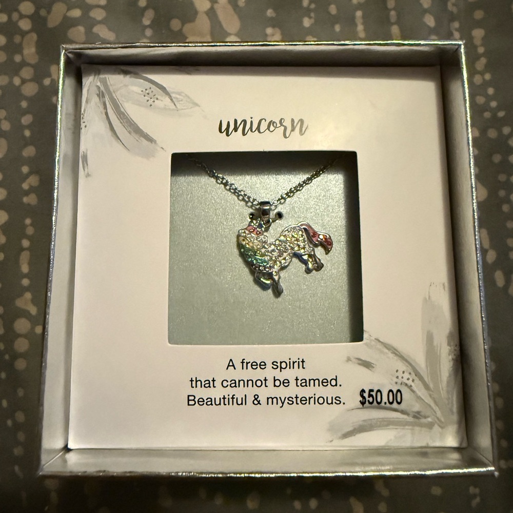 Silver Unicorn Pendant Necklace